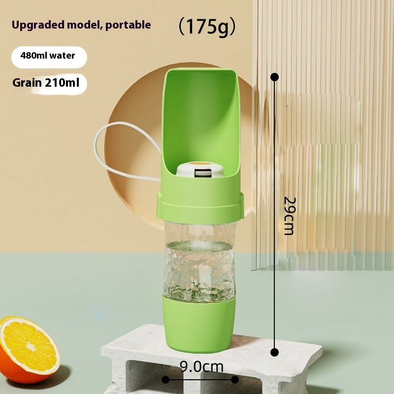 2 In 1 Travel Dog Water Bottle Pet Water Dispenser Feeder Drinking Feeder Dog Outing Water Feeder Pets Outdoor Portable Cup Pet Products Pets Fashion
