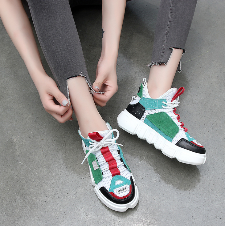Breathable Mesh Ulzzang Dad Sneakers (Flat Shoes) LadyShow.Store