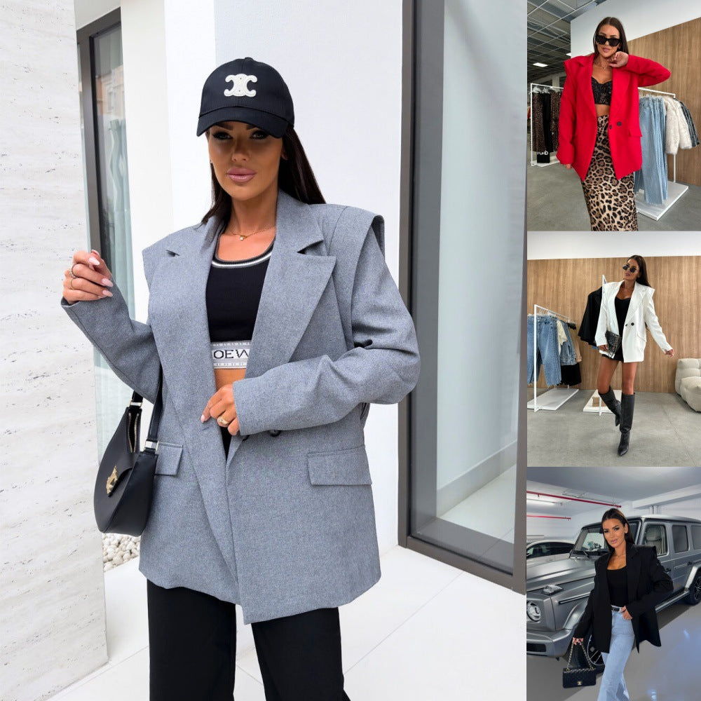 Solid Color Fashion Casual Small Suit Coat For Women LadyShow.Store