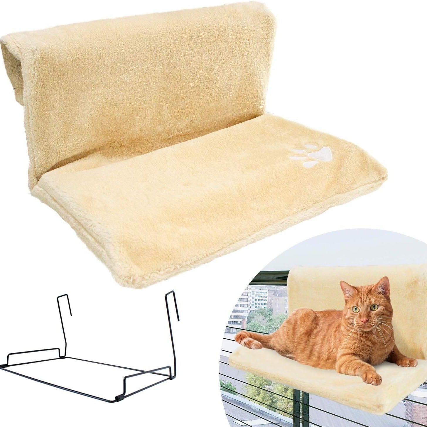 Plush L-shaped Cat Hammock Hanging Cat Nest Pet Products Pets Fashion