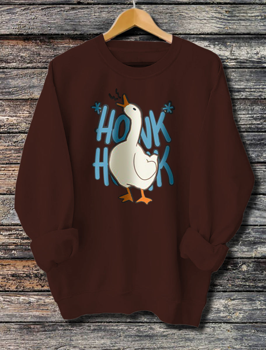 Women's Long Sleeved Honk Honk Printed Hoodie NorixaFashion.com