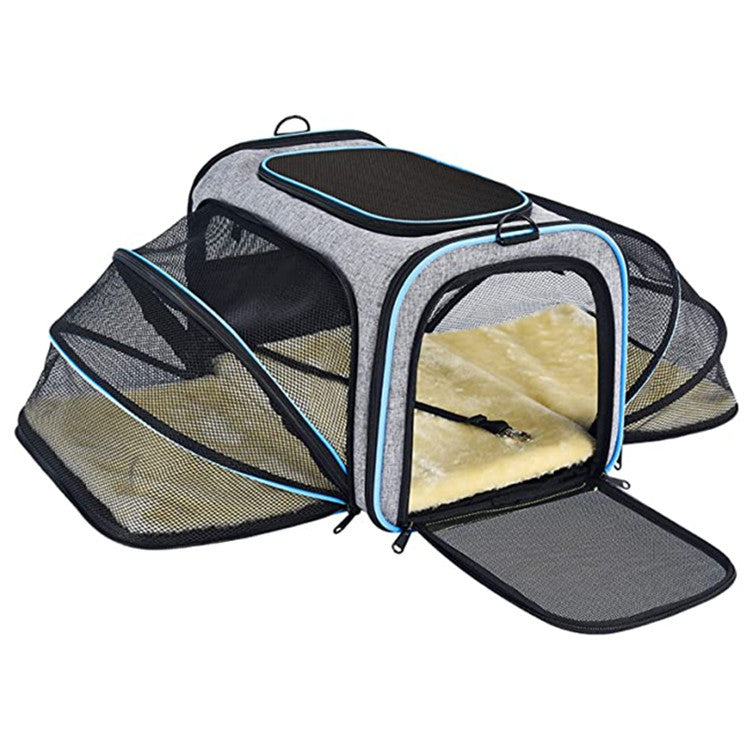 Carrier For Cat Pet Airline Approved Expandable Foldable Soft Dog Carrier Opened Doors Reflective Tapes Cat Travel Bag Pets Fashion