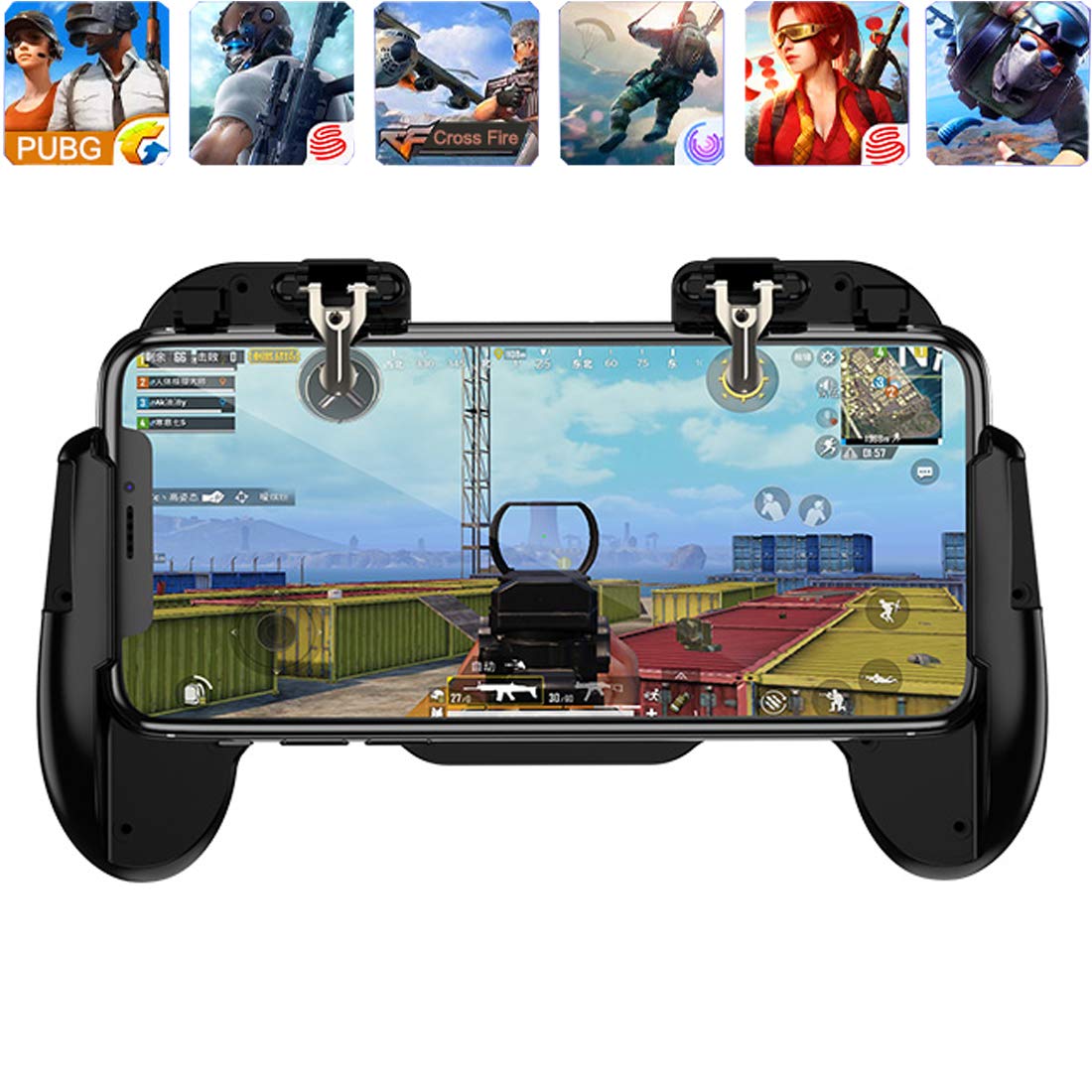 Ytuomzi Mobile Phone PUBG Game Controller L1R1 Shoot and Aim Trigger Joystick Ergonomic Gamepad for PUBG Mobile/Knives OutPhone Gaming Controller for 4.7- 7.0 Android & iOS (H6) Pi-Mart