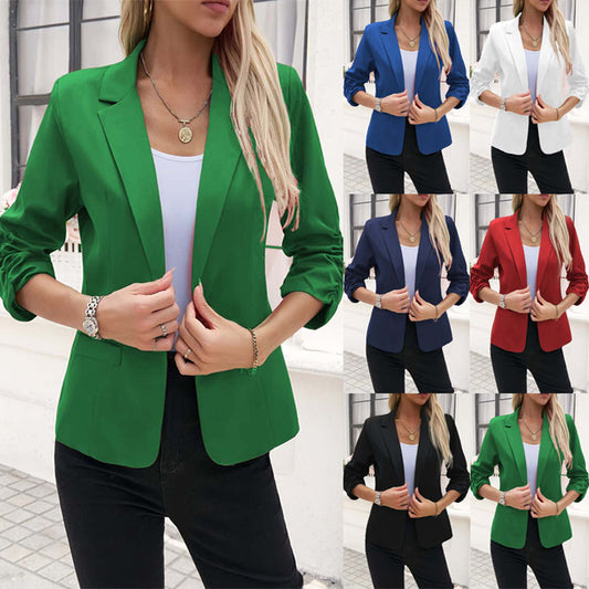 Women's Business Suit Jacket 34 Sleeve Business Casual Jacket CJD