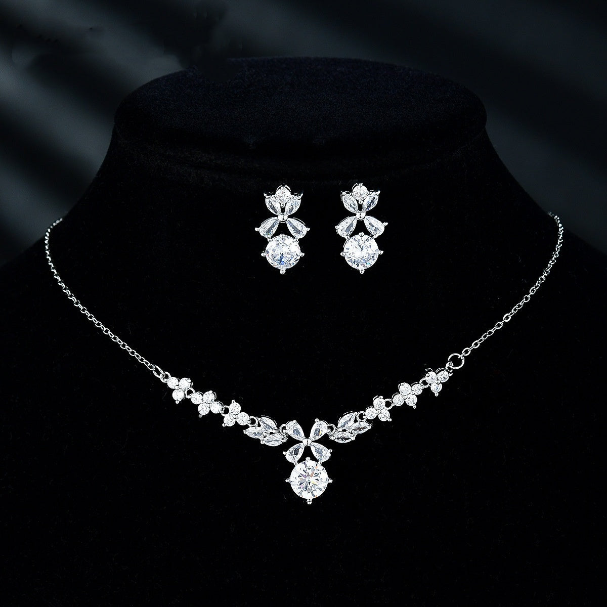New Women's Ornament Bridal Necklace Earrings Jewelry Suit LadyShow.Store