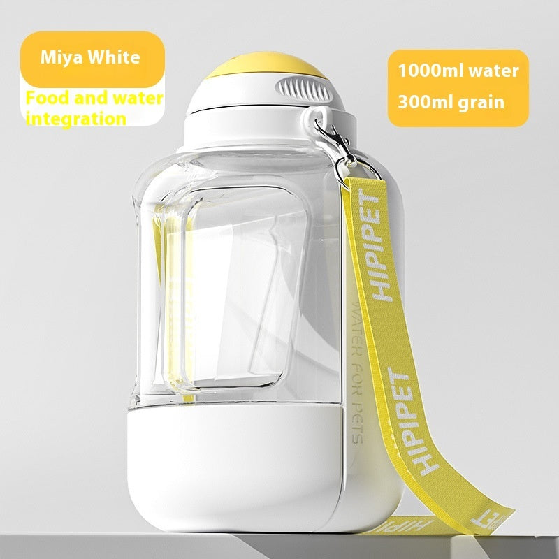 2 In 1 Dog Large Capacity Pets Out Drinking Pot Cat Water Dispenser Portable Water Cup Water And Food Integrated Bowl Pet Products Pets Fashion