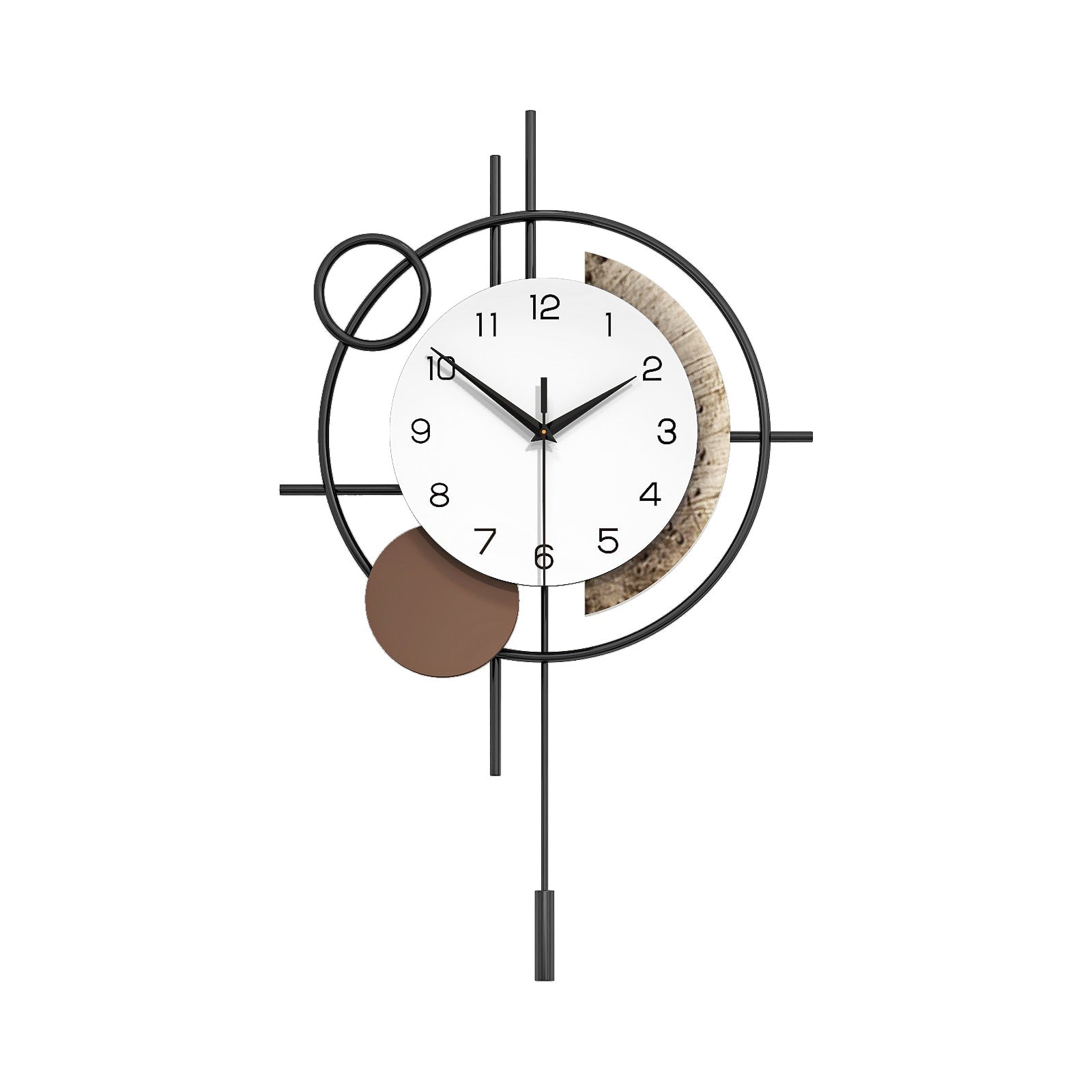 Modern Abstract Wall Clock Minimalist Metal Decorative Home Decor PearlNestDecor.com