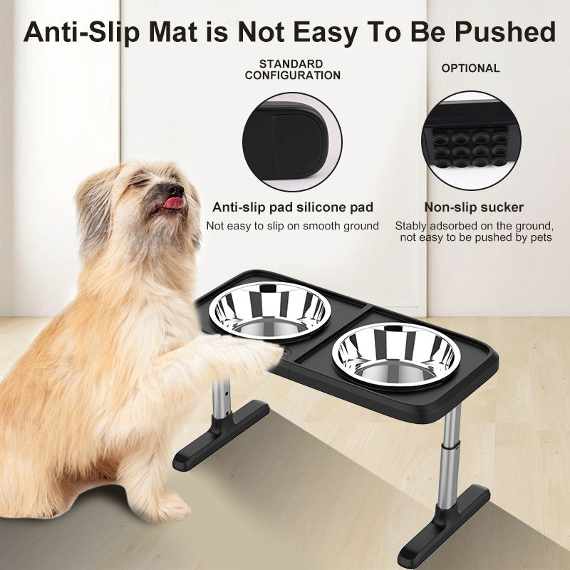 Folding Pet Double Bowl Tableware Tray Pets Fashion