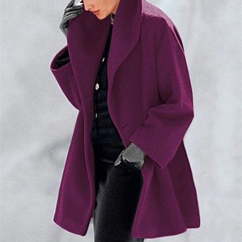 Women's Trendy Clothes Multi-color Round Neck Loose Sweater Woolen Coat Solid Casual Coat For Autumn And Winter LadyShow.Store