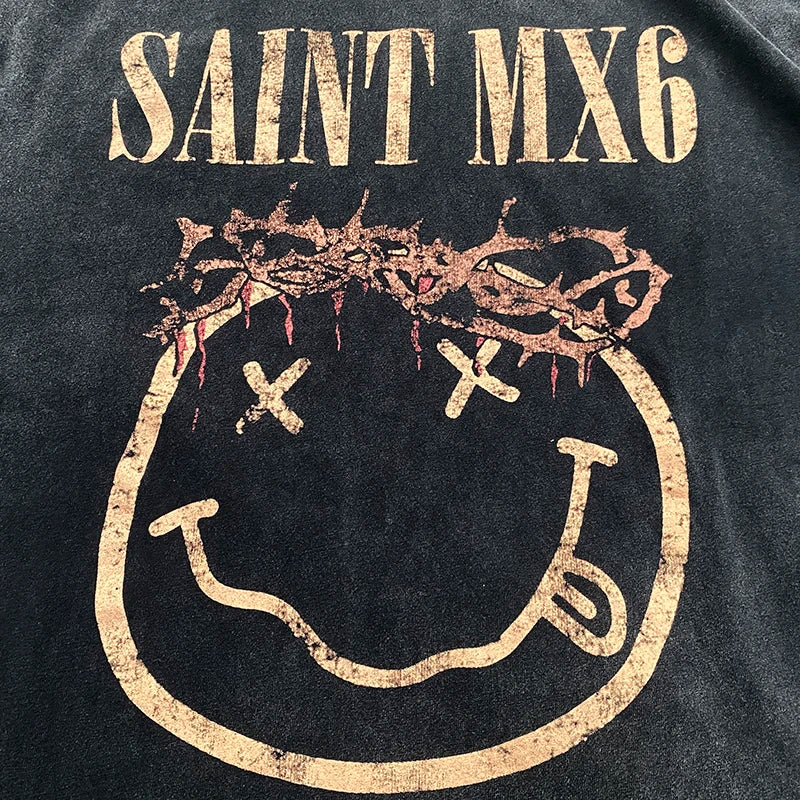 SAINT MICHAEL Vintage Heavyweight Casual T-shirt Large Pi-Mart