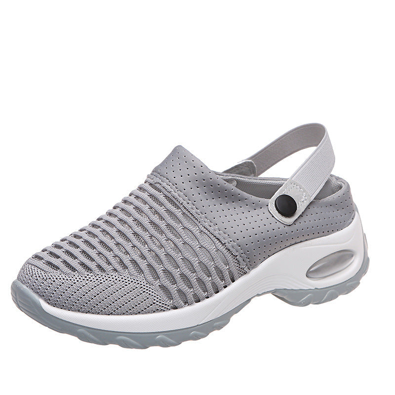 Spring And Summer Daily One Pedal Half Drag Breathable Light Air Cushion Women Sandals LadyShow.Store