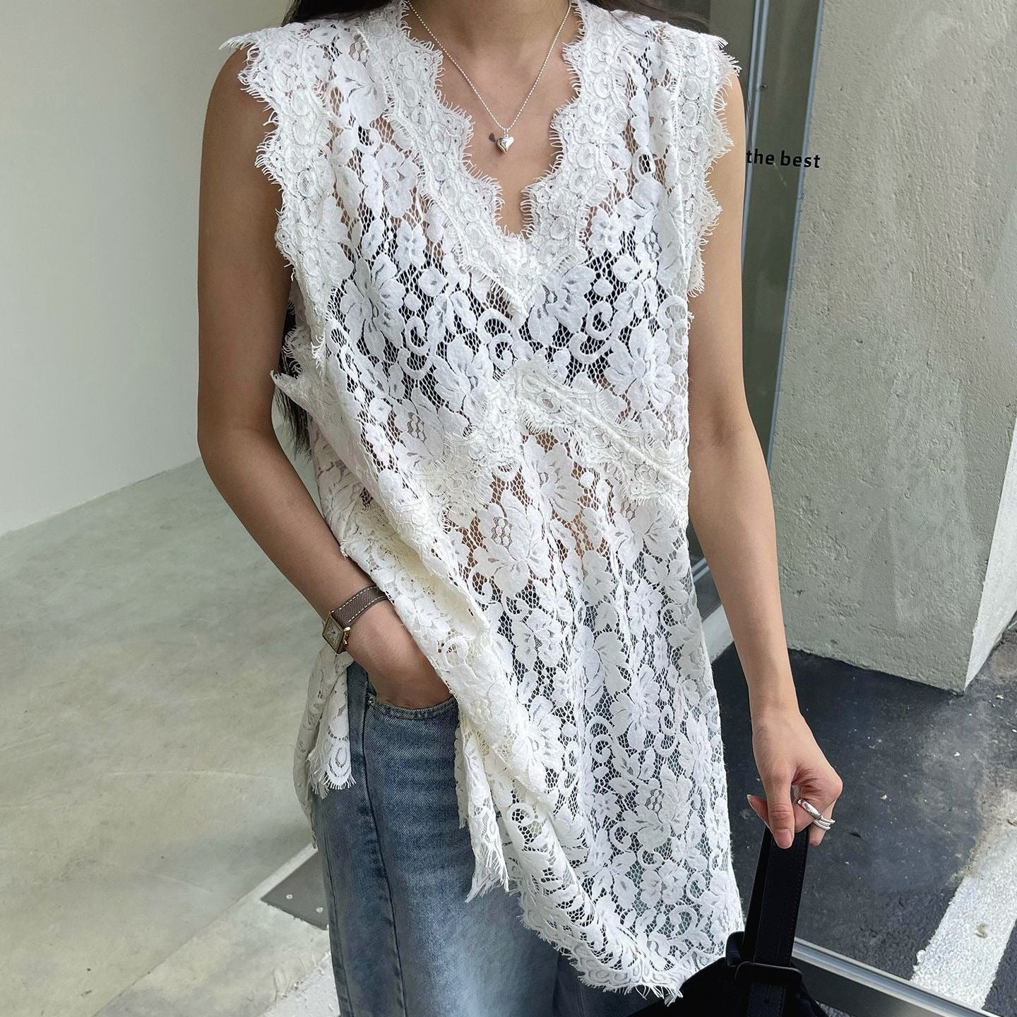 Lace Sleeveless Vest Dress Women NorixaFashion.com