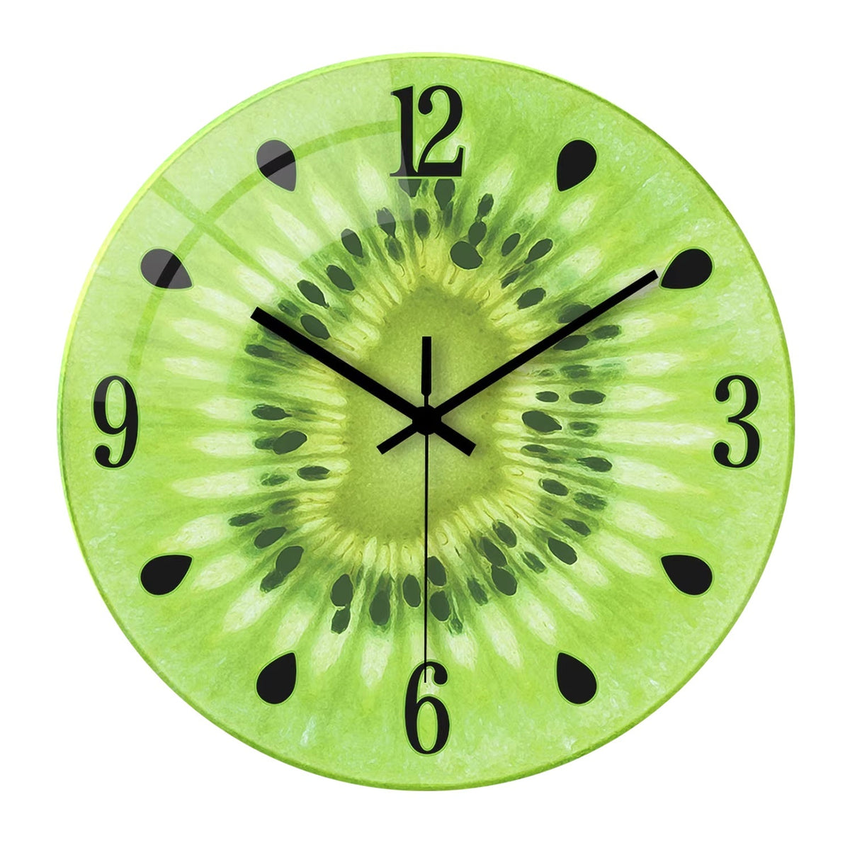 Fruit-colored Quiet-design Creative Glass Wall Clock Quartz Wall Clock PearlNestDecor.com