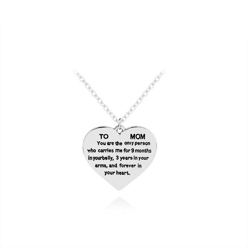 Heart-Shaped Engraved Necklace for Mother's Day Gift LadyShow.Store