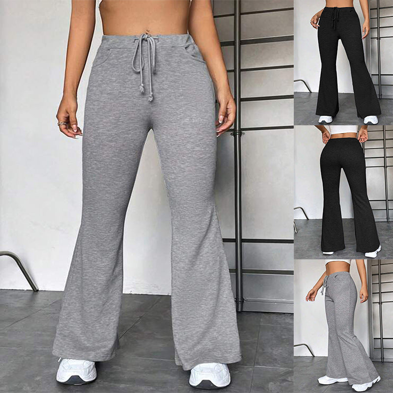 European And American Stitching Yoga Exercise Pants Outdoor Casual Flared Pants NorixaFashion.com