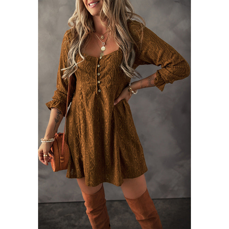 Fashion Loose Ruffled Sleeves Dress Women NorixaFashion.com