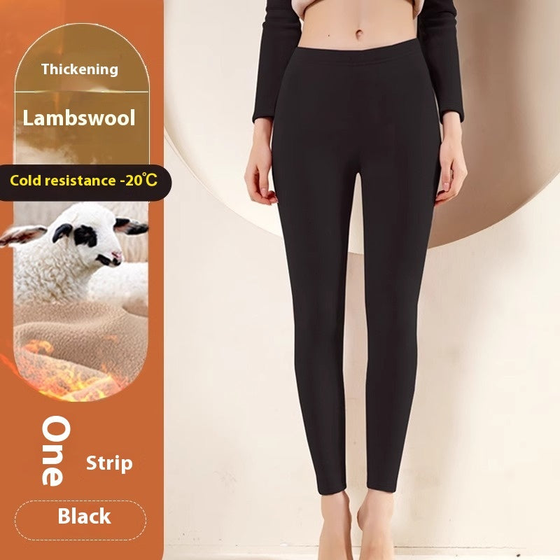 Warm Cashmere Leggings Winter Solid Slim Pants Fashion Trousers For Women Clothing LadyShow.Store