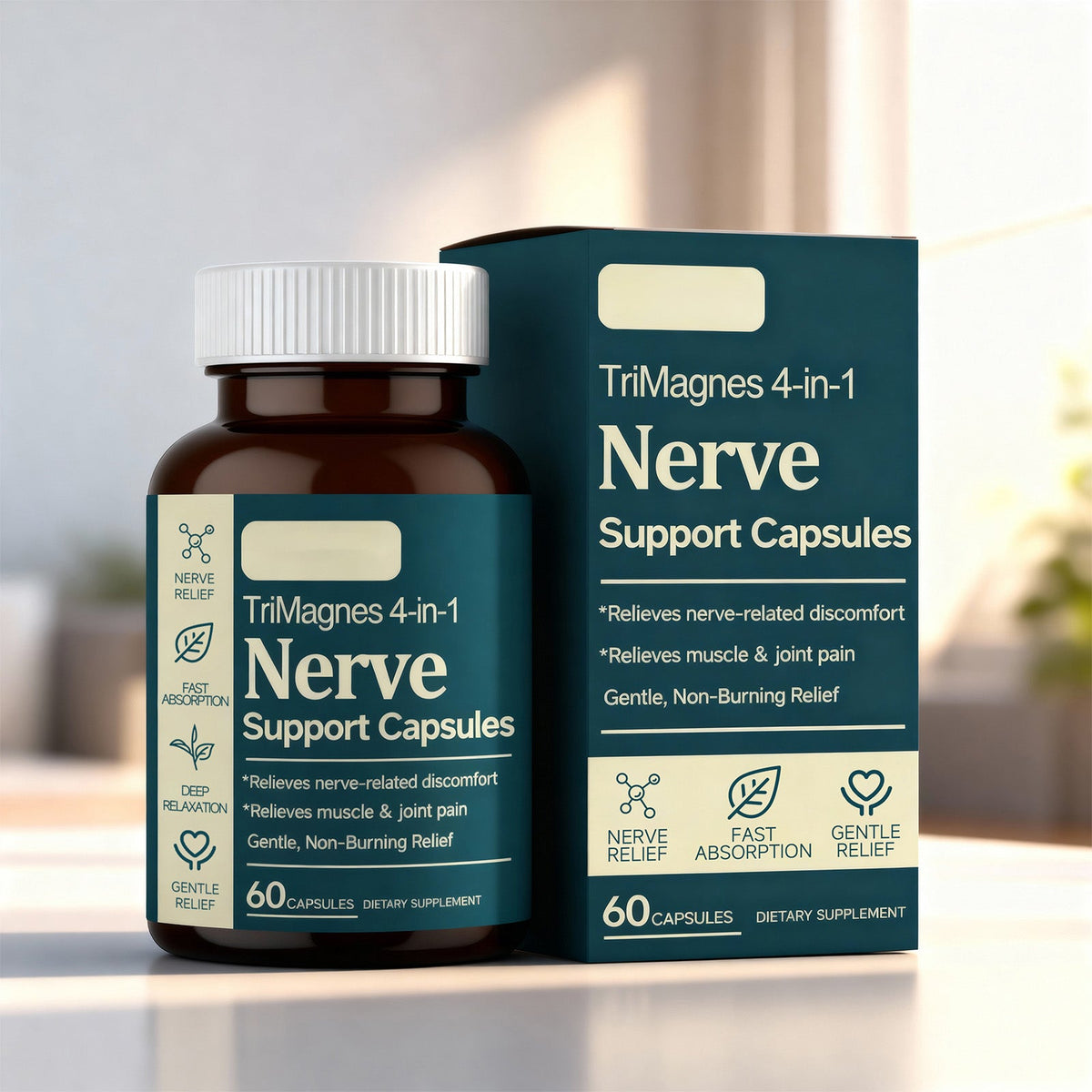 Improving Health, Boosting Vitality, Gentle, Comfortable, And Quickly Absorbed Daily Dietary Supplement Four In One Neural Support Capsules  Entrance , 60 Capsules, 1 Box Tri Light Beauty