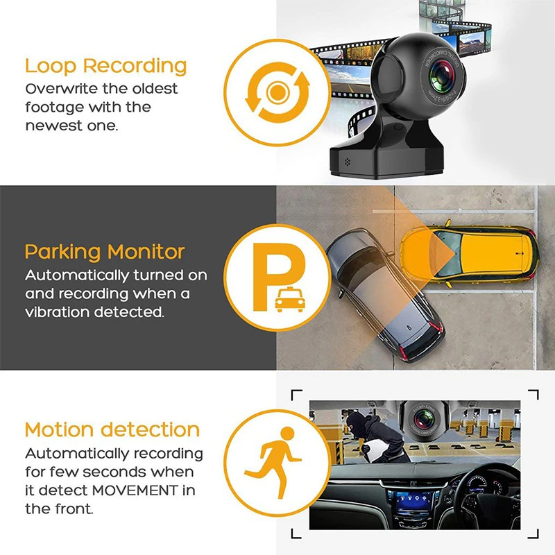 170° WiFi Dash Cam Recorder Car Camera HD 1080P Car DVR Vehicle Video G-Sensor Pi-Mart