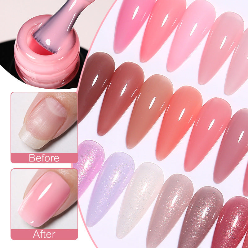 Reinforced Long-lasting No-file Base Coat With Shimmering Glitter Gel Polish LadyShow.Store