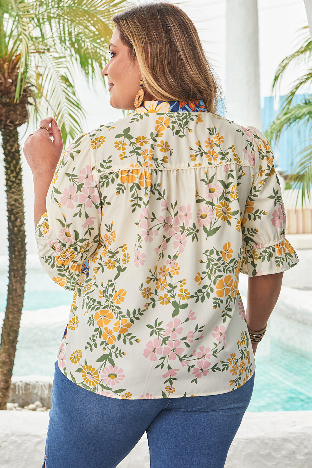 Alayna Woven Half Sleeve PLUS Blouse LuxuryLifeWay Online Store