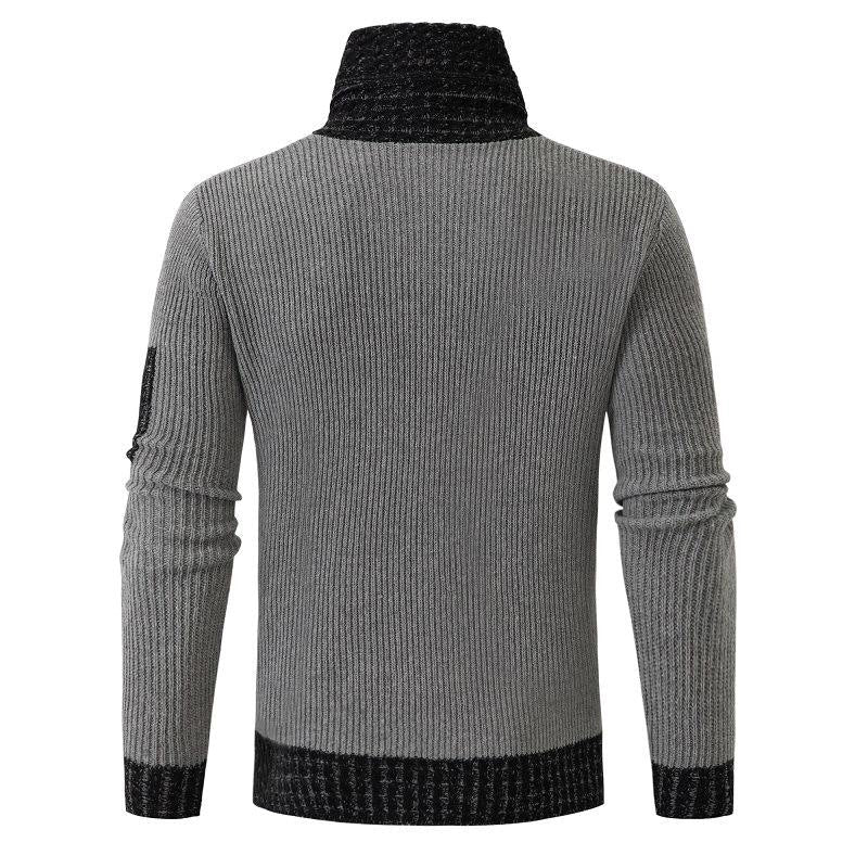 Independent Station Casual Slim Knit Pullover Long-sleeved Scarf Collar Sweater Men's LadyShow.Store