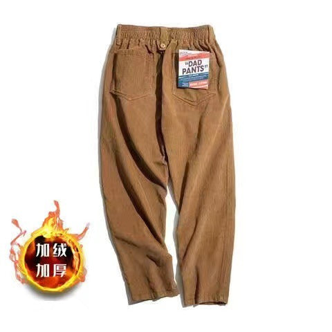 Men's Casual Khaki Corduroy Pants for Autumn/Winter Pi-Mart