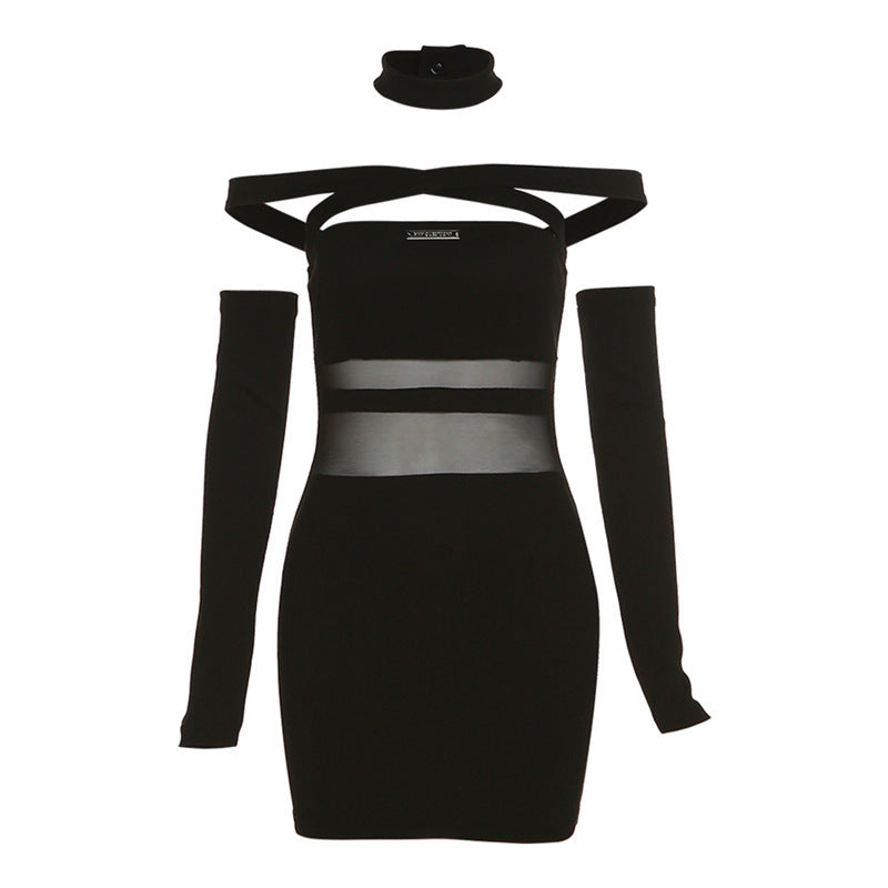 Sexy Backless Straight Neck Dress NorixaFashion.com