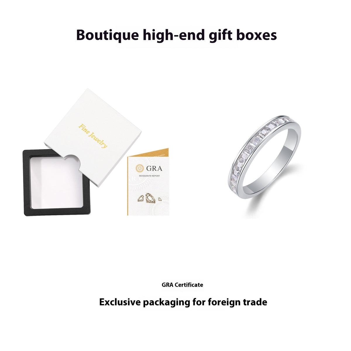 S925 Silver Moissanite Closed Ring LadyShow.Store