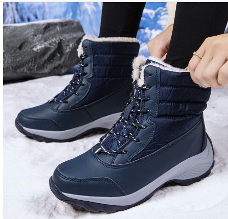 Snow Boots Female High To Help Waterproof Ladies Cotton Shoes Boots Plus Velvet Shoes Best YouTube Store