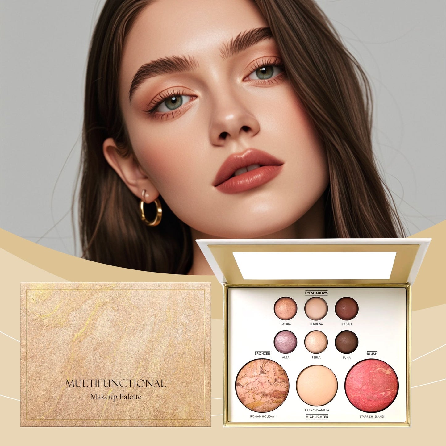 Gilded All-in-One Makeup Palette 1pc Tri Light Beauty