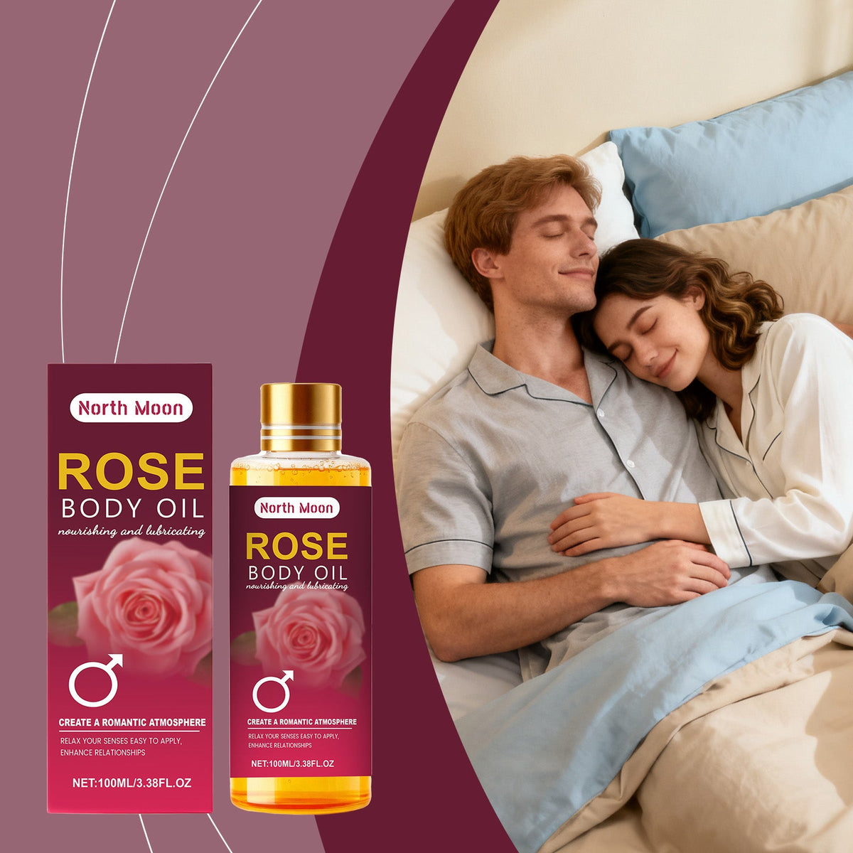 Contains Rose Plant Essence To Relax Senses, Adult Body And Mind Balance Essential Oil, Body Massage Essential Oil 100ml, 1 Box Tri Light Beauty