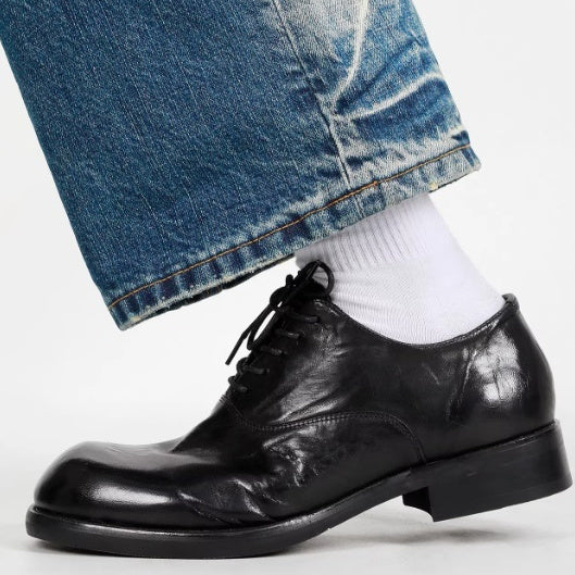 Elegant Leather Commuter Shoes In Smoked Cowhide Best YouTube Store