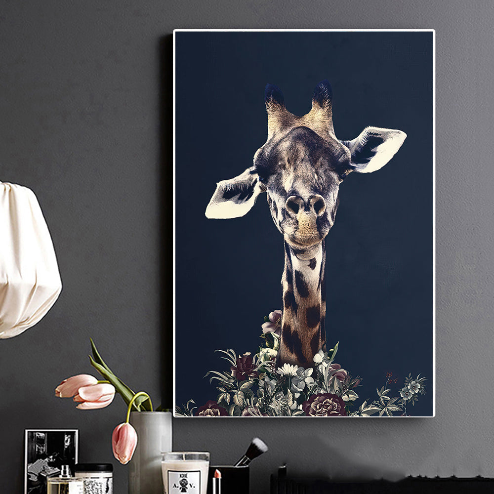 Living Room Decor Wall Decor Black Wildlife Canvas Poster Print PearlNestDecor.com