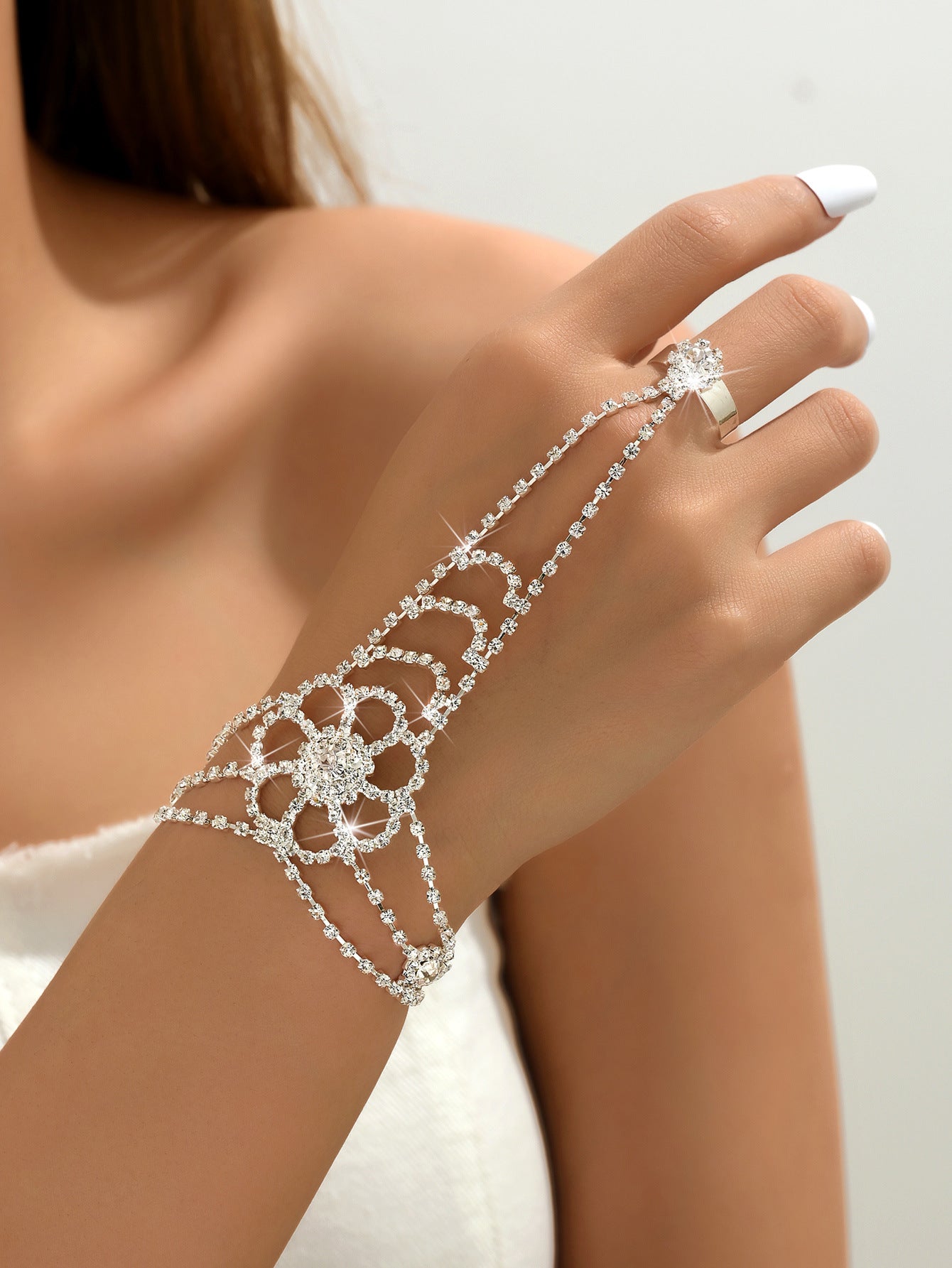 Popular Luxury Round Rhinestone Quartz Necklace And Earring Suit LadyShow.Store