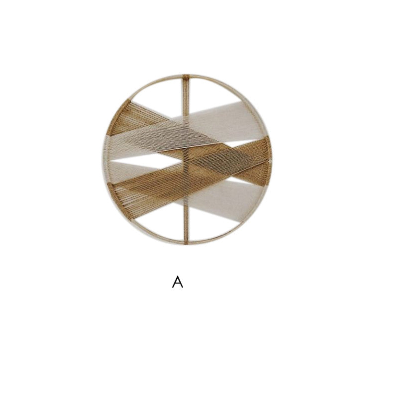 Modern Cotton Linen Woven Round Wall Decor Tapestry PearlNestDecor.com