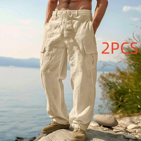 Men's Four Seasons Thin Loose Casual Wide-leg Pants NorixaFashion.com