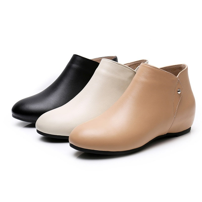 Genuine Leather Deep Mouth Flat Shoes Women LadyShow.Store