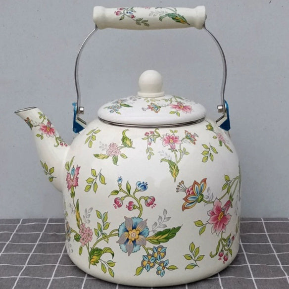 Enamel Large Water Kettle Milk Tea Pot PearlNestDecor.com