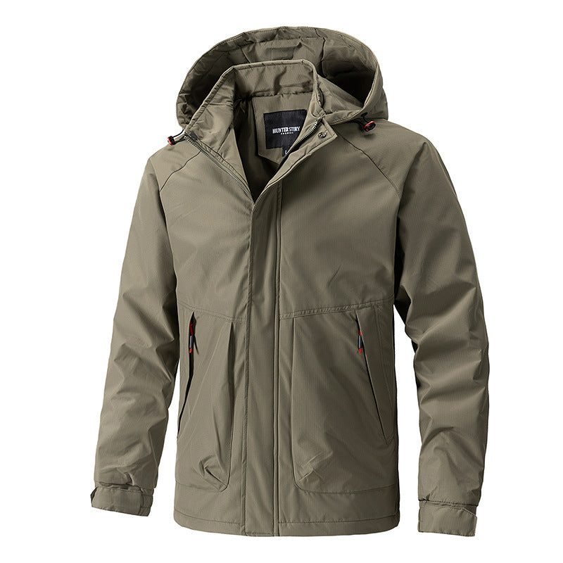 Amazon Jacket Men's Spring And Autumn Outdoor Casual Hooded Jacket Mountaineering Jacket Workwear 2026 Spring Style NorixaFashion.com