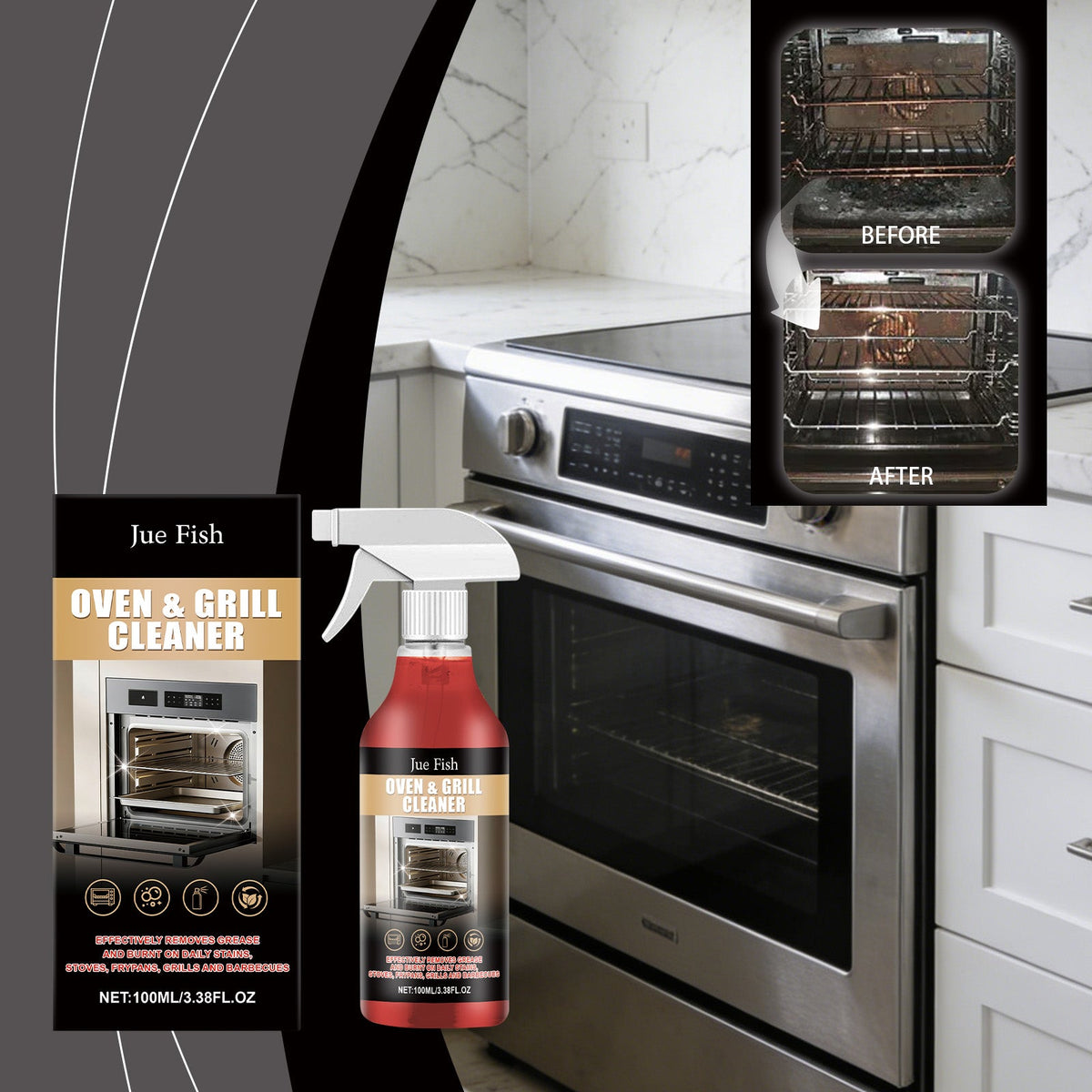 Stove And Oven Cleaner 1 00ml-1box Tri Light Beauty