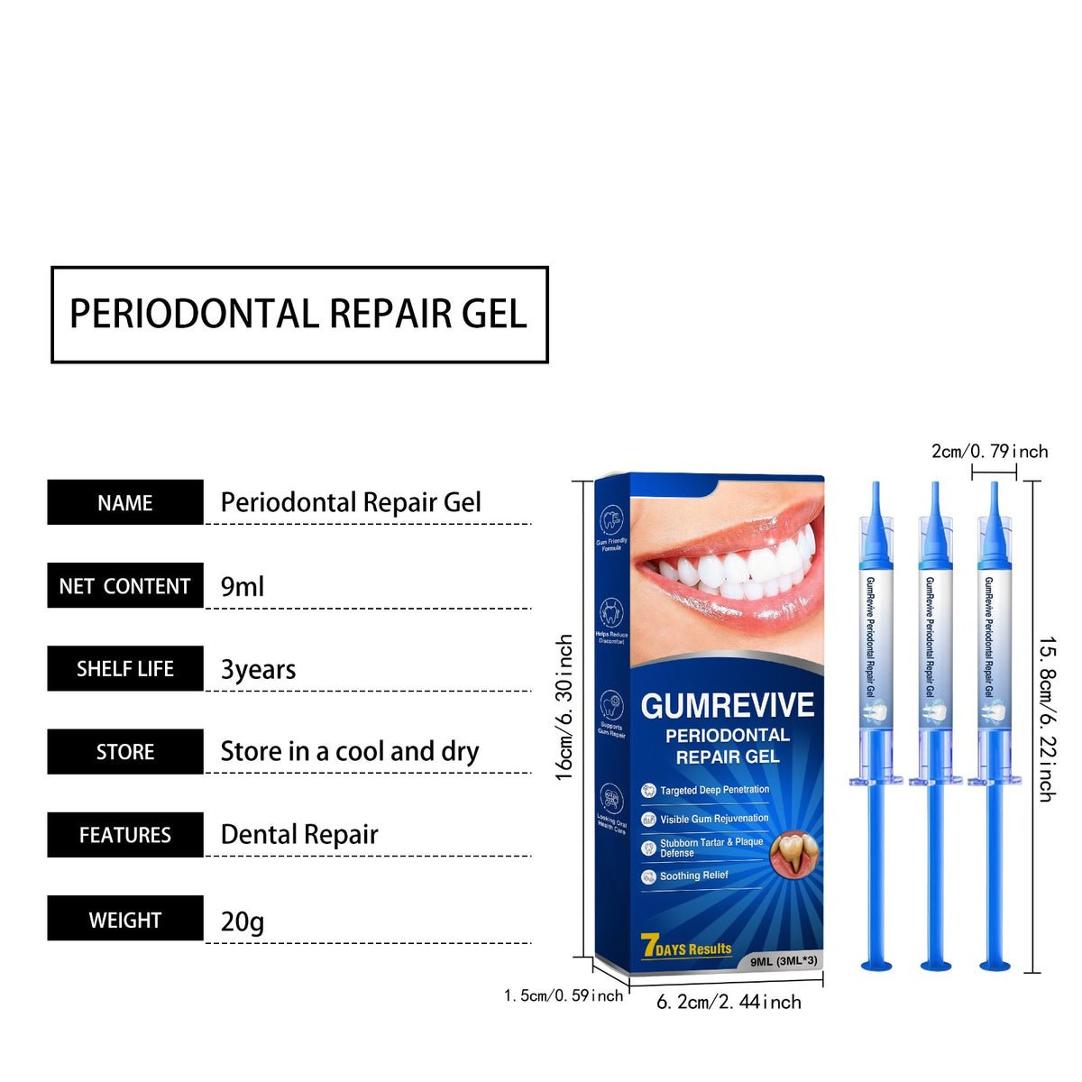 Tooth Repair Gel 9ml 3ml X 3 Box Tri Light Beauty