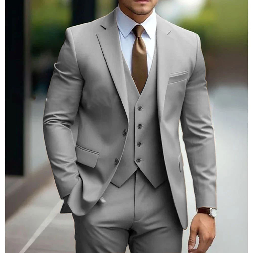 Business Casual Men's Three-piece Suit For Bridegroom Men's Wedding LadyShow.Store