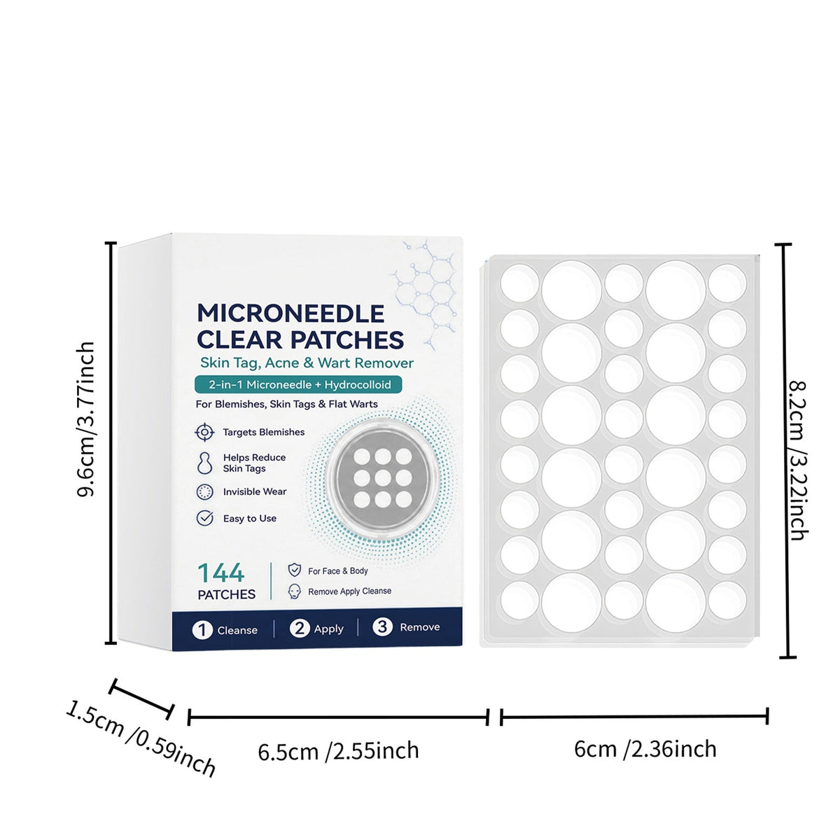 Acne Microneedle Patch - 144 Pieces Per Box Tri Light Beauty