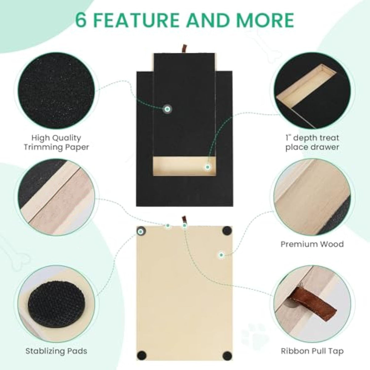 Dog Nail Scratch Board, Dog File Board Dog Nail Grinder Board Scratch Pad For Nails With Treat Box Pets Nails Trimming For All Dog Sizes Pets Fashion