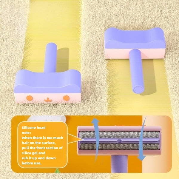 New Pet Hair Roller Remover Lint Brush 2-Way Dog Cat Comb Tool Convenient Cleaning Dog Cat Fur Brush Base Home Furniture Sofa Pets Fashion