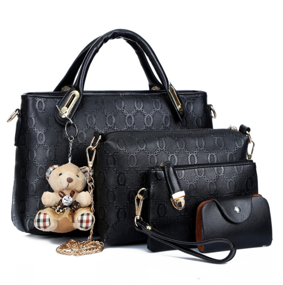 Bear Pendant Mother-Daughter Bag, Tote and Shoulder Bag Pi-Mart