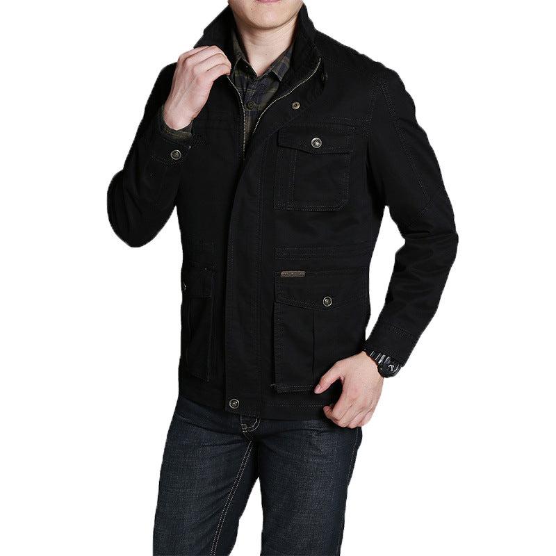 JEEP Men's Spring Cotton Jacket - Long Loose Fit Pi-Mart