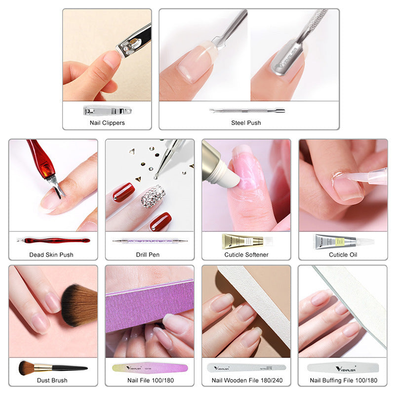 Nail Art Kit Dead Skin Scrub Nail Polish Nail Clipper 10 Repair Sets
