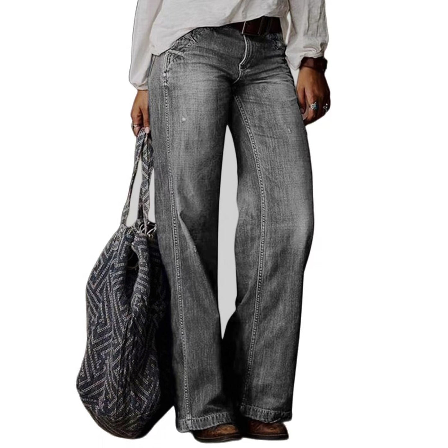 Pocket Casual Fashion Straight-Leg Jeans LadyShow.Store